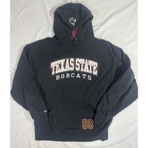 VINTAGE Texas State Bobcats Sweatshirt Mens L Black Hoodie Pullover Y2K Jansport
